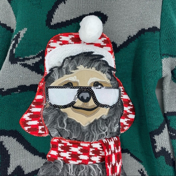 33 Degrees Ski Sloth Ugly Christmas Sweater, (7/8) - Picture 6 of 14